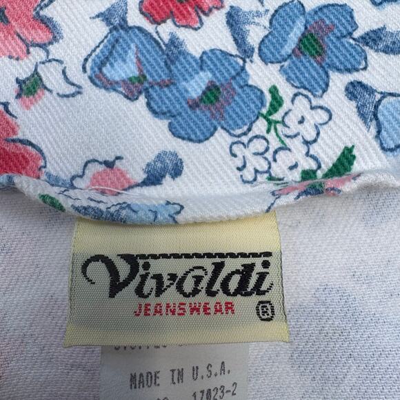VTG Floral Denim Jean Vest Sz L Vivaldi Country Western Grandmacore Coquette - Picture 7 of 10